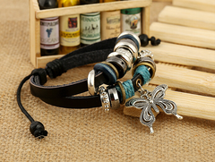 Leather Beaded Bracelet Collection