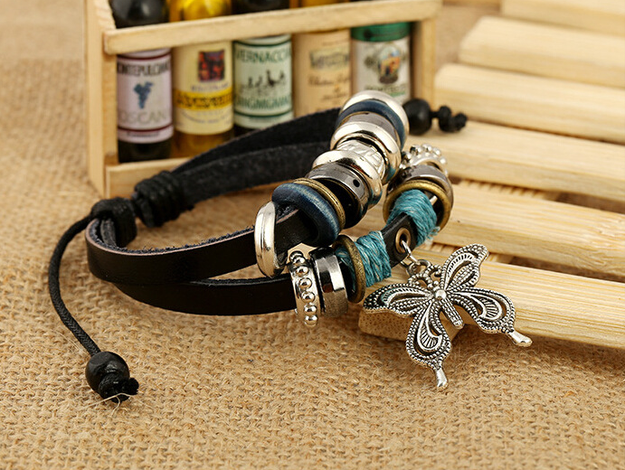 Leather Beaded Bracelet Collection