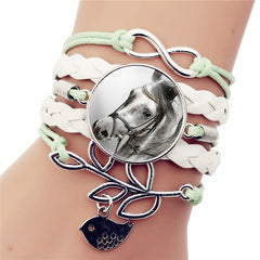 Black Horse Gemstone Vintage Braided Bracelet