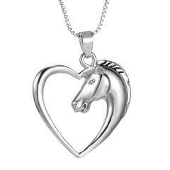 Horse Head Necklace in Silver