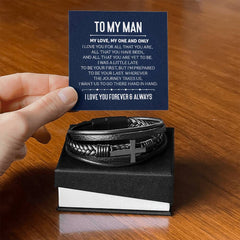 My One and Only - Leather Cross Bracelet