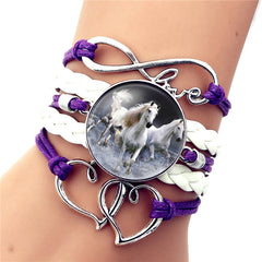 Black Horse Gemstone Vintage Braided Bracelet