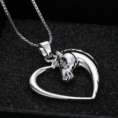 Horse Head Necklace in Silver